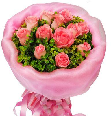传递爱意的8朵粉玫瑰（花语寓意浓情蜜意）
