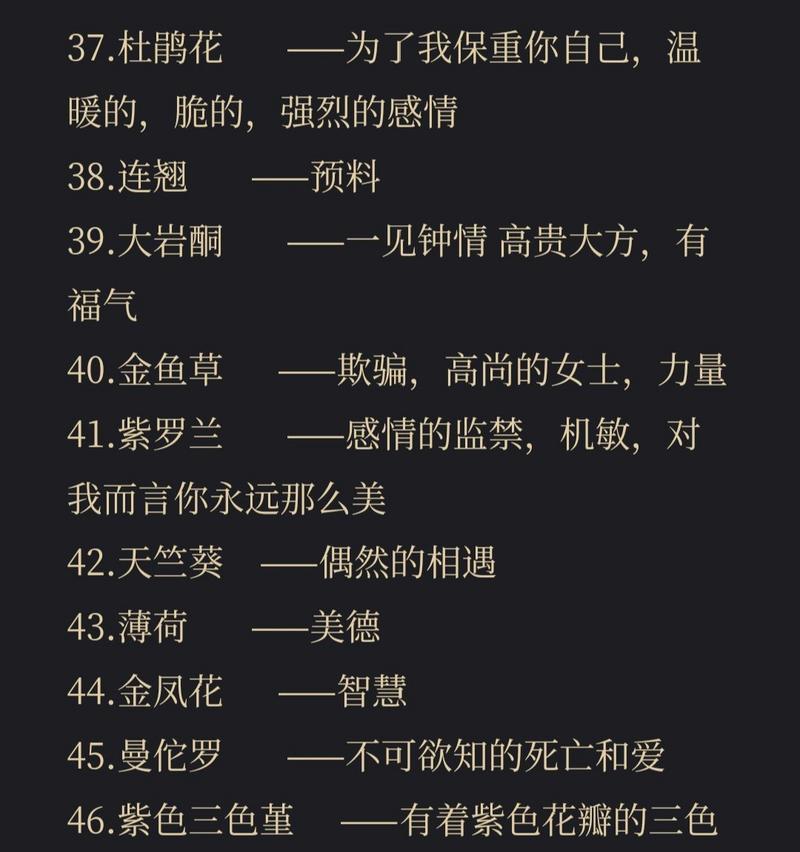 不含爱意的花语代表什么？